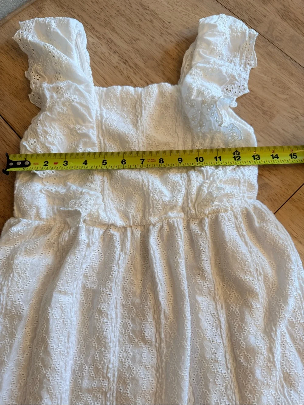 Zara Girls White Eyelet Lace Ruffle Dress